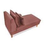 Divã Chaise Jade 1,60 Cm Pés Chanfrado Suede Rose