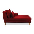Divã Chaise Jade 1,60 Cm Pés Chanfrado Suede Vermelho