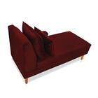 Divã Chaise Jade 1,60 Cm Pés Chanfrado Suede Vinho Bordô