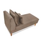 Divã Chaise Jade 1,60 Cm Pés Chanfrado Veludo Cappuccino