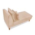 Divã Chaise Jade 1,60 Cm Pés Chanfrado Veludo Nude