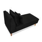 Divã Chaise Jade 1,60 Cm Pés Chanfrado Veludo Preto