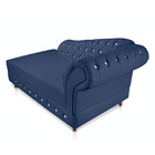 Divã Chesterfield 165 Cm Capitonado Com Strass Suede Azul Mar