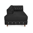 Divã Chesterfield 165 Cm Capitonado Com Strass Suede Preto M1
