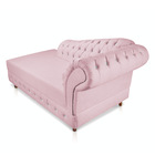 Divã Chesterfield 165 Cm Capitonado Com Strass Suede Rosa Beb