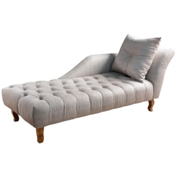 Divã Chesterfield Anna Recamier 160cm Via Encanto Bege Lado D
