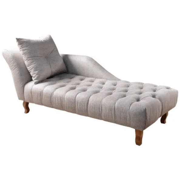 Divã Chesterfield Anna Recamier 160cm Via Encanto Bege Lado E
