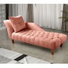 Divã Chesterfield Anna Recamier 160cm Via Encanto Veludo Rosê