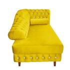 Divã Chesterfield Juliette 160 Cm Pés Chanfrado Amarelo