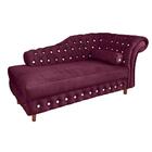 Divã Chesterfield Juliette 160 Cm Pés Chanfrado Suede Vinho