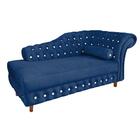 Divã Chesterfield Juliette 160cm Pés Chanfrado Azul Marinho