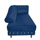 Divã Chesterfield Juliette 160cm Pés Chanfrado Azul Marinho