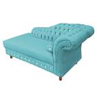 Divã Chesterfield Juliette 160cm Pés Chanfrado Azul Tiffany