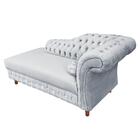 Divã Chesterfield Juliette 160cm Pés Chanfrado Veludo Cinza