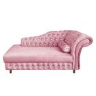 Divã Chesterfield Juliette 160cm Pés Chanfrado Veludo Rose