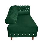 Divã Chesterfield Juliette 160cm Pés Chanfrado Veludo Verde
