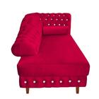 Divã Chesterfield Juliette 160cm Pés Chanfrado Vermelho