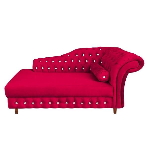 Divã Chesterfield Juliette 160cm Pés Chanfrado Vermelho