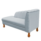 Divã Isis Linho A05 Cinza Claro Pés Retro Castanho M11 - D'ro