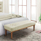 Divã Recamier Banco Base Madeira Para Quarto Gênova 160cm Vel