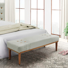 Divã Recamier Banco Base Madeira Para Quarto Gênova 90cm Velu