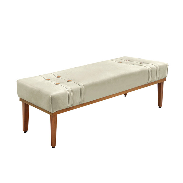 Divã Recamier Banco Base Madeira Para Quarto Gênova 90cm Velu