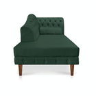 Divã Recamier Capitonê Mônaco 165 Cm Suede Pés Chanfrado - D'