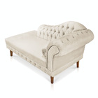 Divã Recamier Capitonê Mônaco 165 Cm Suede Pés Chanfrado - D'