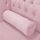 Divã Recamier Capitonê Mônaco 165 Cm Suede Rosa Bebê Pés Chan