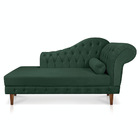 Divã Recamier Capitonê Mônaco 165 Cm Suede Verde Pés Chanfrad