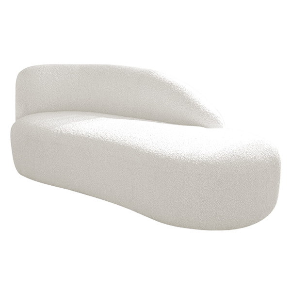 Divã Recamier Curvo Luna 140cm Lado Direito Bouclé - Amarena