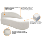 Divã Recamier Curvo Luna 140cm Lado Direito Bouclé - Amarena