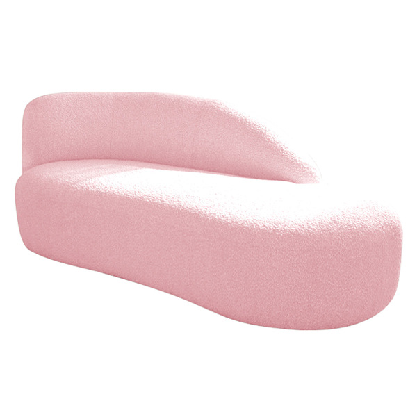 Divã Recamier Curvo Luna 140cm Lado Direito Suede - Doce Sonh