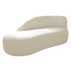 Divã Recamier Curvo Luna 140cm Lado Esquerdo Linho - Amarena