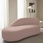 Divã Recamier Curvo Luna 140cm Lado Esquerdo Linho - Doce Son