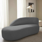 Divã Recamier Curvo Luna 140cm Lado Esquerdo Linho - Doce Son