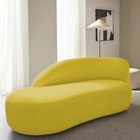 Divã Recamier Curvo Luna 140cm Lado Esquerdo Suede - Amarena