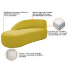 Divã Recamier Curvo Luna 140cm Lado Esquerdo Suede - Amarena