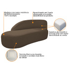 Divã Recamier Curvo Luna 140cm Lado Esquerdo Suede - Doce Son