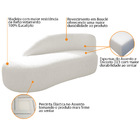 Divã Recamier Curvo Luna 160cm Lado Esquerdo Bouclé - Doce So