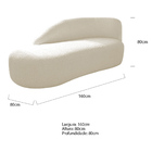 Divã Recamier Curvo Luna 160cm Lado Esquerdo Linho - Amarena