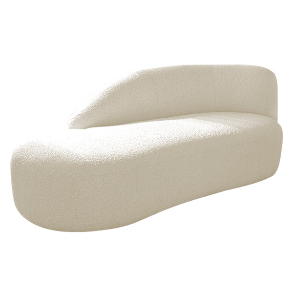 Divã Recamier Curvo Luna 160cm Lado Esquerdo Linho - Amarena