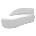 Divã Recamier Curvo Luna 160cm Lado Esquerdo Suede - Amarena