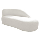 Divã Recamier Curvo Luna 185cm Lado Direito Bouclé - Amarena