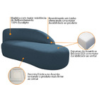 Divã Recamier Curvo Luna 185cm Lado Direito Linho - Doce Sonh