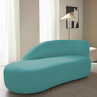 Divã Recamier Curvo Luna 185cm Lado Esquerdo Suede - Amarena