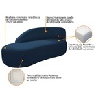 Divã Recamier Curvo Luna 185cm Lado Esquerdo Suede - Amarena