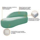 Divã Recamier Curvo Luna 185cm Lado Esquerdo Suede - Amarena