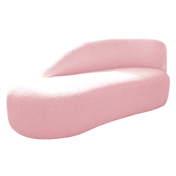 Divã Recamier Curvo Luna 185cm Lado Esquerdo Suede - Doce Son