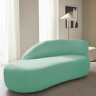 Divã Recamier Curvo Luna 185cm Lado Esquerdo Suede - Doce Son